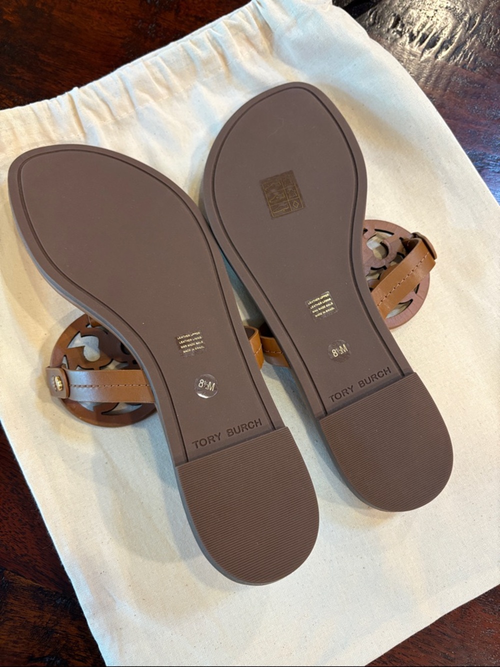 Tory Burch Miller Brown Leather Sandals size 8.5 NEW - Picture 6 of 9